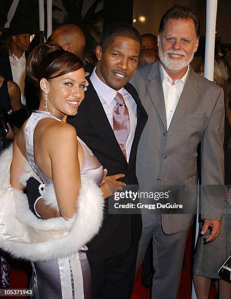 Leila Arcieri, Jamie Foxx and Taylor Hackford during "Ray" Los Angeles Premiere - Arrivals at Cinerama Dome in Hollywood, California, United States.