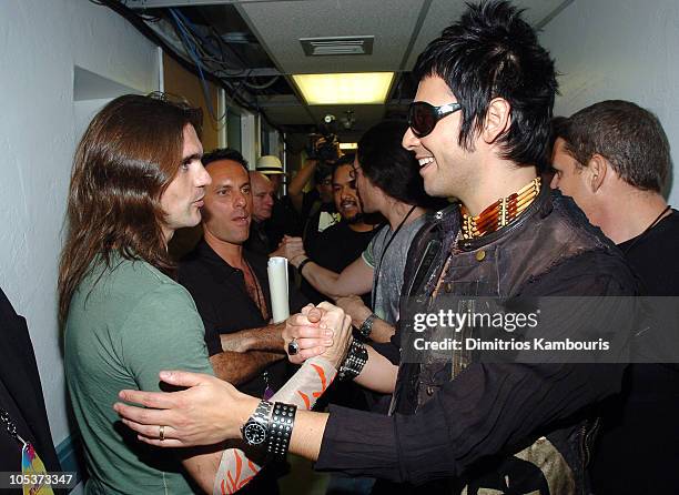 Juanes and Beto Cuevas of La Ley during MTV Video Music Awards Latin America 2004 - Trade Handouts at Jackie Gleason Theater in Miami, Florida,...