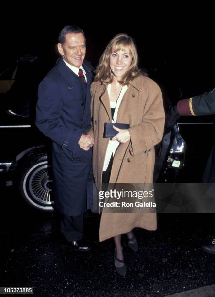 Tony Randall and wife Heather Harlan during 1995 National Board of Review Awards at Tavern on the Green in New York City, New York, United States.
