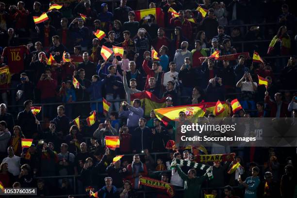 Supporters of Spain during the UEFA Nations league match between Spain v England at the Estadio Benito Villamarin on October 15, 2018 in Sevilla Spain