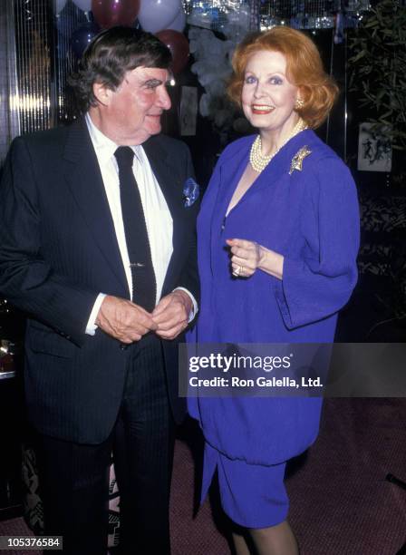 Pierre Salinger and Arlene Dahl during Bastille Day Celebration - July 14, 1988 at Regine's Restaurant in New York City, New York, United States.