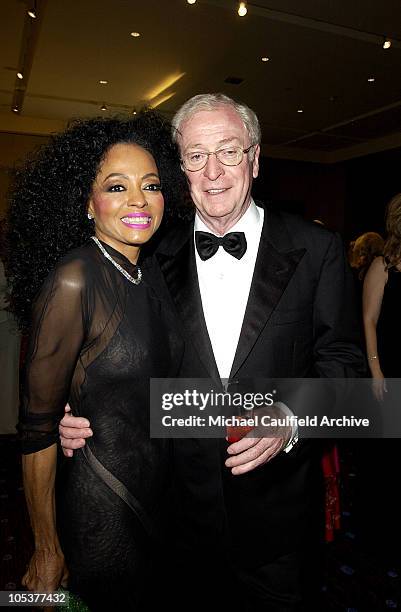 Diana Ross and Sir Michael Caine during Mercedes Benz Presents the 16th Annual Carousel Of Hope Gala - VIP Reception at Beverly Hilton Hotel in...