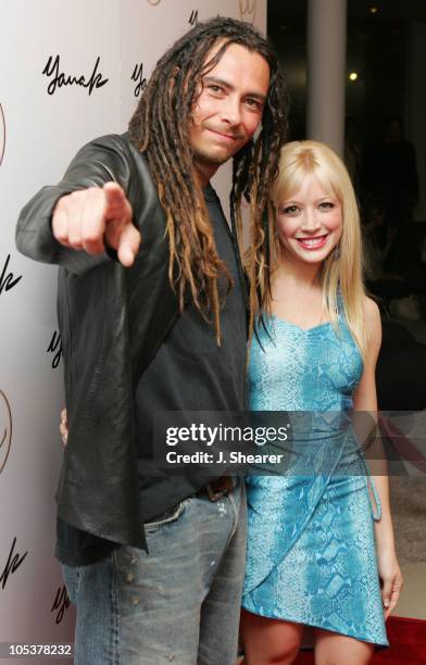 James "Munky" Shaffer of Korn and Courtney Peldon during Mercedes-Benz Spring 2005 Fashion Week - Yana K - Arrivals at Standard Hotel in Los Angeles,...