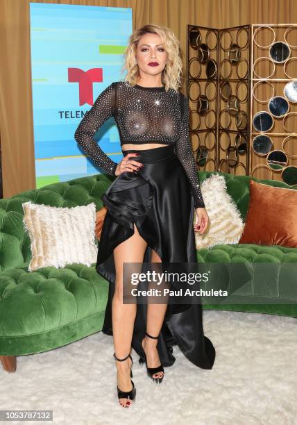 Actress Dayana Garroz poses in the press room at the 2018 Latin American Music Awards at Dolby Theatre on October 25, 2018 in Hollywood, California.