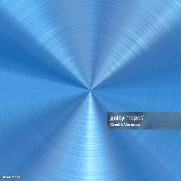 kreisförmig gebürstet blau vektor hintergrund - brushed steel background stock-grafiken, -clipart, -cartoons und -symbole