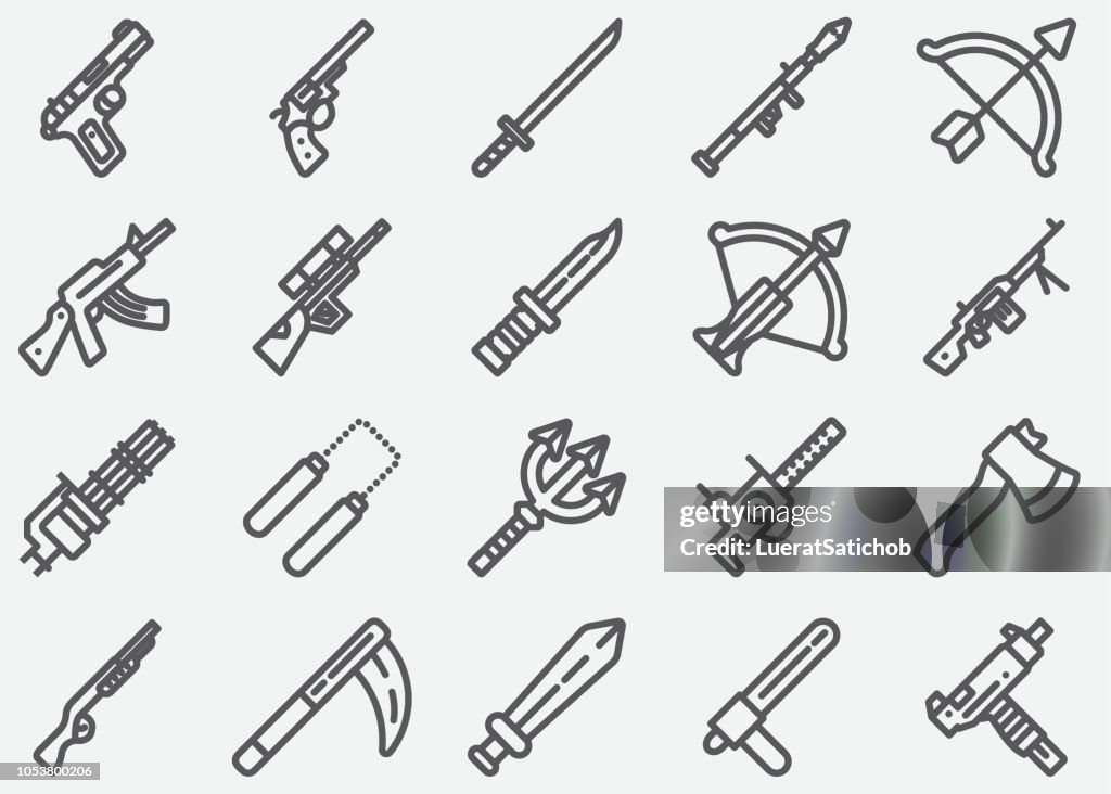 Iconos de línea de armas