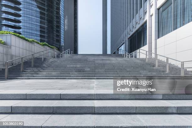 steps front of modern building in city of china. - modern office building entrance stock pictures, royalty-free photos & images