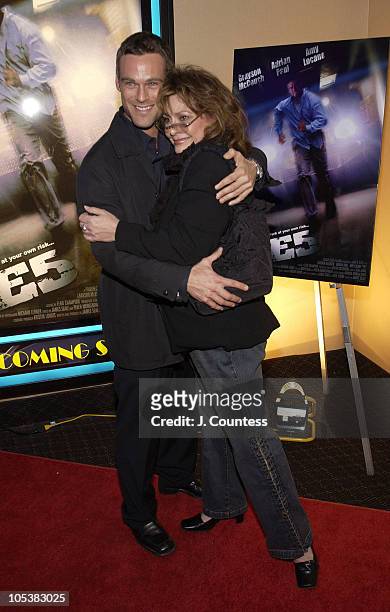 Grayson McCouch and Elizabeth Ashley during "E5" Special Screening at UA Battery Park Stadium in New York City, New York, United States.