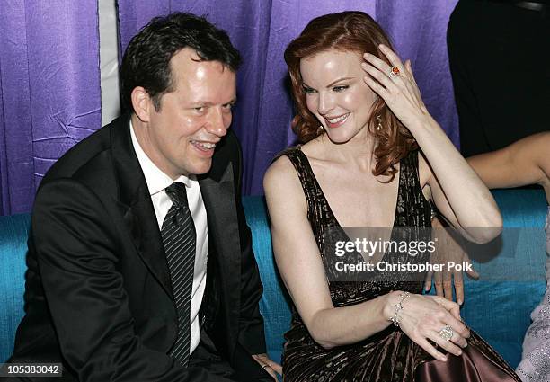 Steven Culp and Marcia Cross during Instyle/Warner Bros. Golden Globe Awards Post Party - Inside at Beverly Hills Hilton in Beverly Hills,...