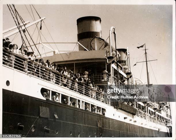 The ship 'S.S. Polonia' arrives at Haifa, Palestine, with around 1,000 Jewish emigrants from Poland on board. Jewish emigrants from Poland are now...