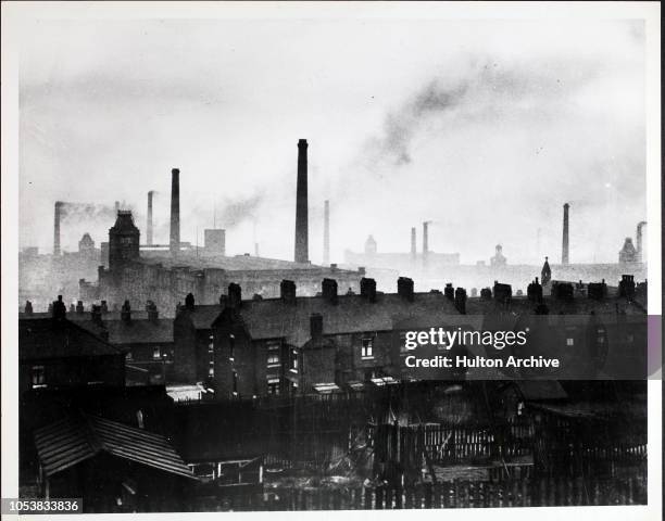 Cotton mills in Manchester, England, circa 1936. FOX 150349