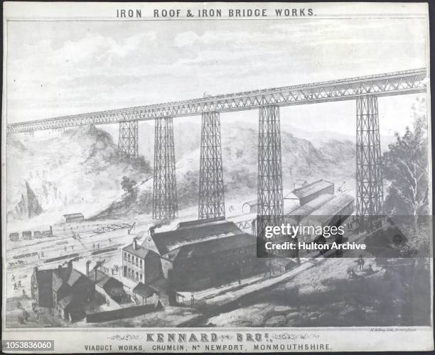 Iron Roof And Iron Bridge Works - The Kennard Bros viaduct works at Crumlin, near Newport, Monmouthshire, Wales.