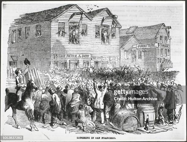 Lynching in San Francisco, USA. From the Illustrated London News - 15th November 1861.