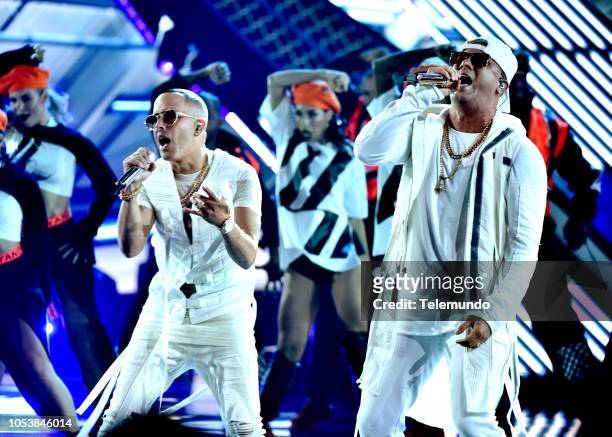 Show" -- Pictured: Yandel and Wisin at the Dolby Theatre in Hollywood, CA on October 25, 2018 --