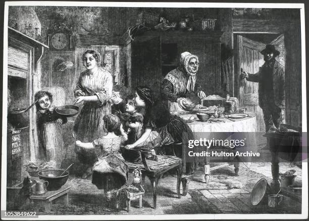 Tossing the Pancake by A.Hunt 1862.