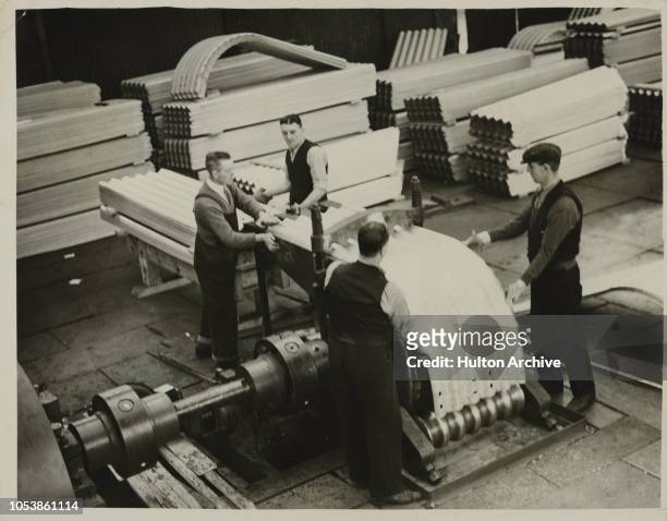 First Free A.R.P. Shelters For London, The first of the Sir John Anderson steel A.R.P. Shelters which are to be freely distributed to the public,...