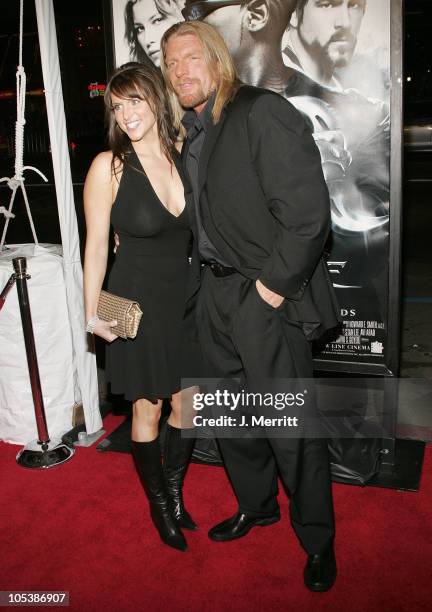 Triple H and wife Stephanie McMahon during "Blade: Trinity" Los Angeles Premiere - Arrivals at Grauman's Chinese Theater in Hollywood, California,...