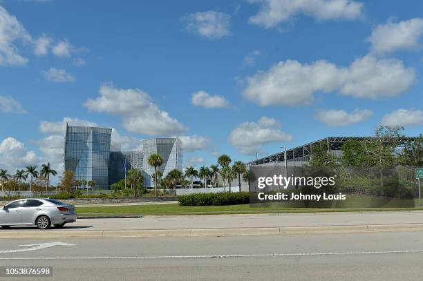 An exterior view of FBI Miramar Headquarters where suspect Cesar Sayoc and his van are bieng housed on October 26, 2018 in Miramar, Florida. Cesar...