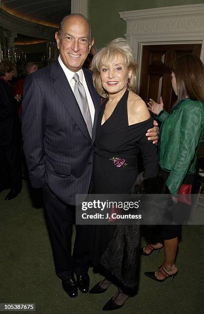 Oscar de la Renta and Barbara Walters during Renee Fleming Book Release Party - "The Inner Voice: The Making of a Singer" at The Georgian Suite in...