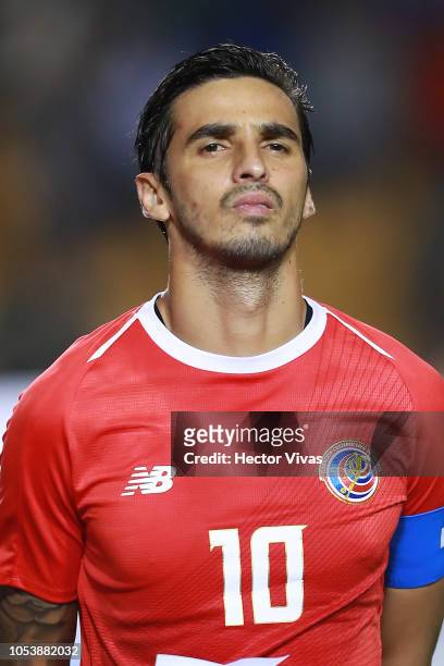 Bryan Ruiz of Costa Rica looks on during the international friendly match between Mexico and Costa Rica at Universitario Stadium on October 11, 2018...
