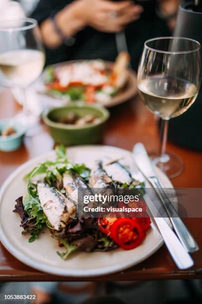 portuguese grilled sardines - traditionally portuguese stock pictures, royalty-free photos & images