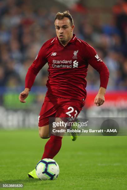 Xherdan Shaqiri of Liverpool during the Premier League match between Huddersfield Town and Liverpool FC at John Smith's Stadium on October 20, 2018...