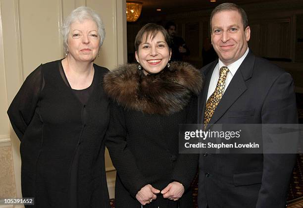 Thelma Schoonmaker, Amy Heller, and Dennis Doros during The 70th Annual New York Film Critcs Circle Awards - Inside at The Roosevelt Hotel in New...