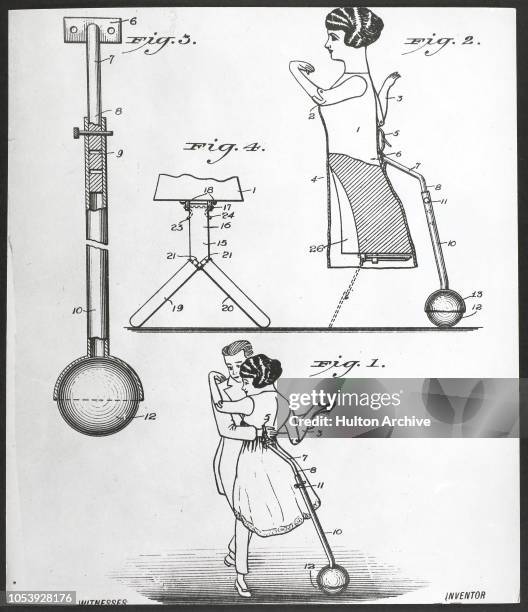 Patent for a dummy for ballroom dancing practice, an invention by Sidney E. Feist of Brooklyn, New York, 1921. The flapper age gave birth to this...