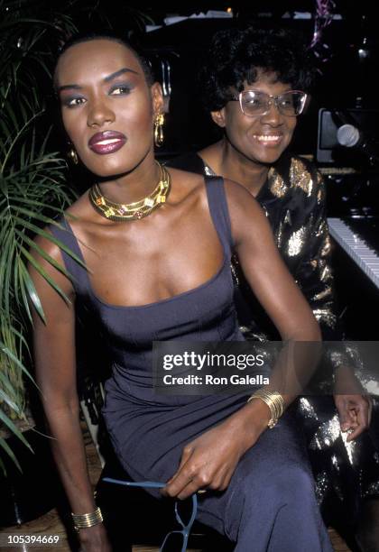 Grace Jones and mother during Grace Jones' 42nd Birthday Party- May 21, 1990 at Stringfellow's Nightclub in New York City, NY, United States.