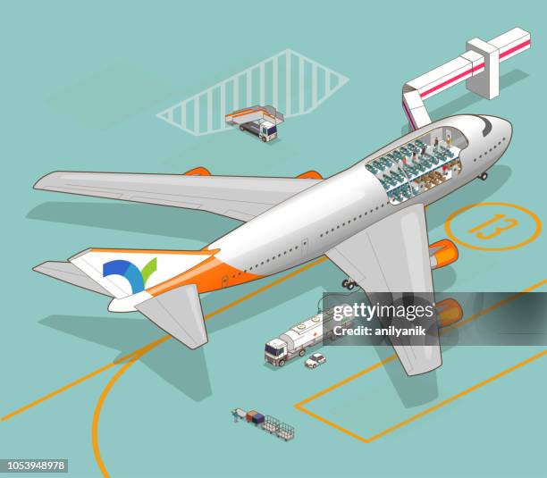 airplane cutaway - cutaway drawing stock illustrations