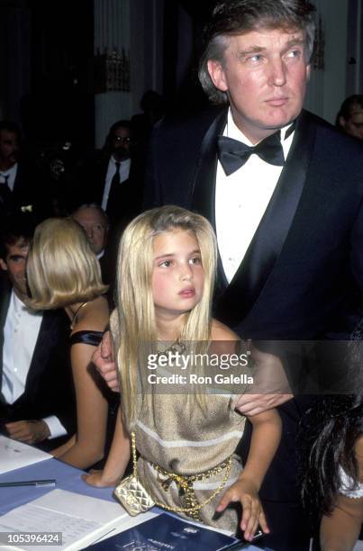Donald Trump and Daughter Ivanka Trump during Maybelline Presents 1991 Look of the Year at Plaza Hotel in New York City, New York, United States.