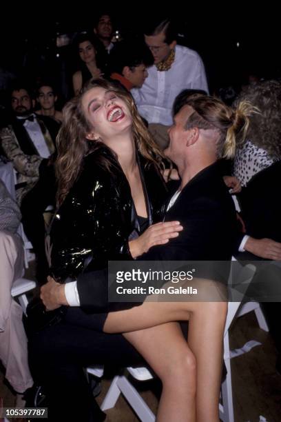 Cindy Crawford and guest during "The Love Ball" AIDS Benefit - May 10, 1989 at Roseland Ballroom in New York City, New York, United States.