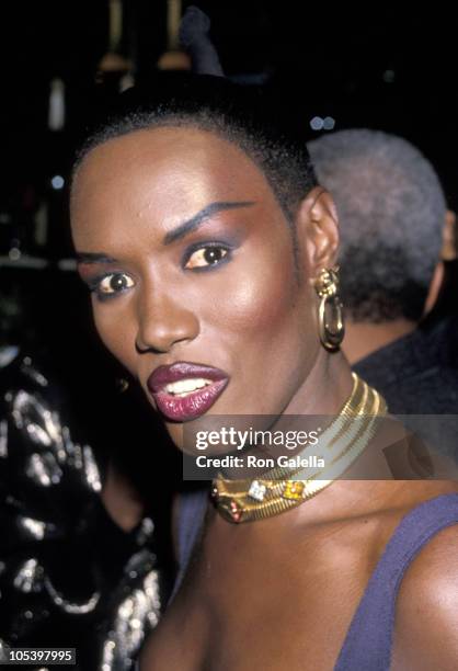 Grace Jones during Grace Jones' 42nd Birthday Party- May 21, 1990 at Stringfellow's Nightclub in New York City, NY, United States.