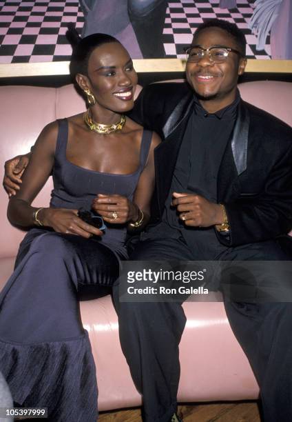 Grace Jones and Malcolm Jamal-Warner during Grace Jones' 42nd Birthday Party- May 21, 1990 at Stringfellow's Nightclub in New York City, NY, United...