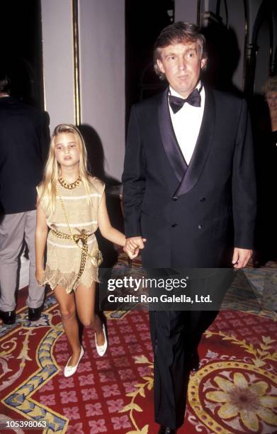 Ivanka Trump and Donald Trump during Maybelline Presents 1991 Look of the Year at Plaza Hotel in New York City, New York, United States.