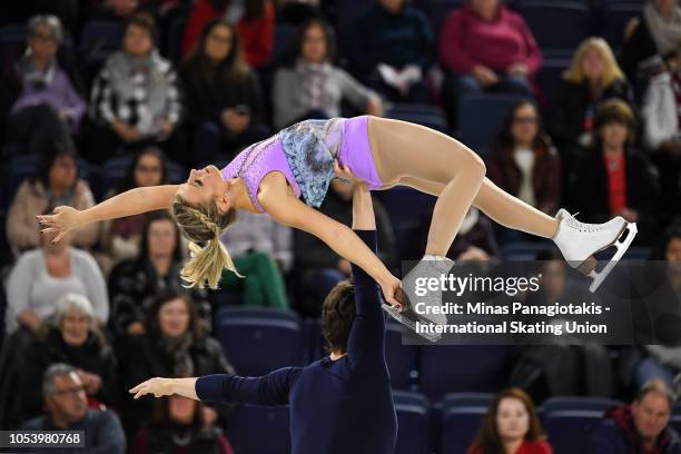 Kirsten Moore-Towers and Michael Marinaro of Canada compete on day 1 during the ISU Grand Prix of Figure Skating Skate Canada International at Place...