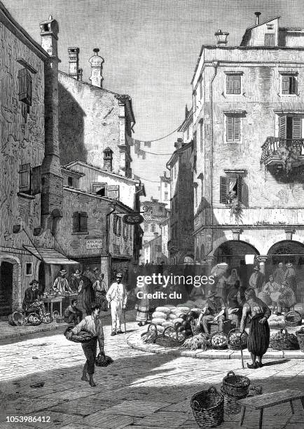 illustrazioni stock, clip art, cartoni animati e icone di tendenza di strada a corfù, grecia - corfu