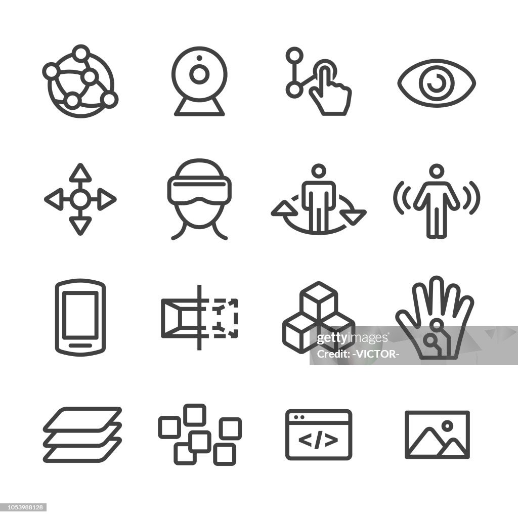 Virtual Reality Icons Set - Line Series