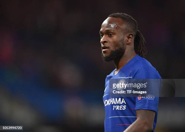 Victor Moses of Chelsea looks on during the UEFA Europa League Group L match between Chelsea and Vidi FC at Stamford Bridge on October 4, 2018 in...
