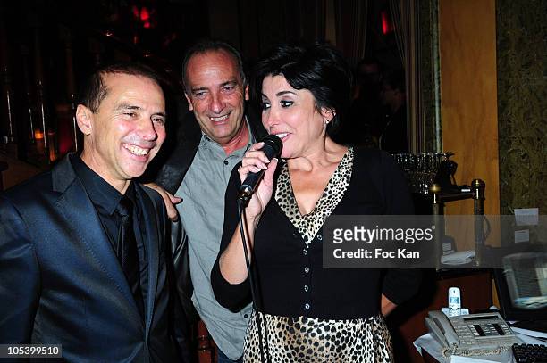 Artistic agent Patrick Goavec, comedian/imitator Yves Lecoq and singer Liane Foly attend the Patrick Goavec Birthday Party at the Berkeley Club on...