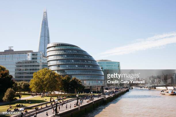 london skyline by southbank - london city hall stock pictures, royalty-free photos & images