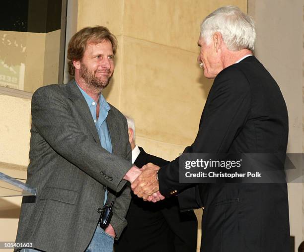 Jeff Daniels and Ted Turner during Ted Turner Receives a Star on The Hollywood Walk of Fame in Hollywood, California, United States.