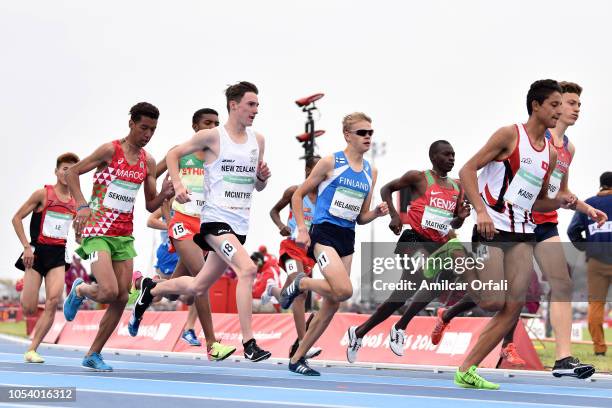 Murdoch McIntyre of New Zealand competes in in Men's 2000m Steeplechase Stage 1 during Buenos Aires 2018 Youth Olympic Games at Youth Olympic Park...