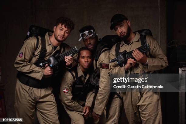 The band Rak-Su attend the KISS Haunted House Party 2018 at The SSE Arena, Wembley on October 26, 2018 in London, England.