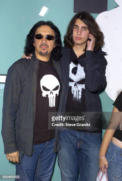 Gene Simmons and Son Nicholas during "The Punisher" Los Angeles Premiere - Arrivals at Arclight Cinerama Dome in Hollywood, California, United States.