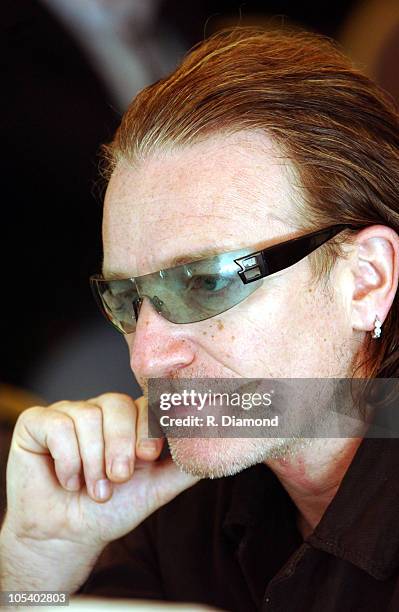 Bono during Bono and DATA Announce THE ONE CAMPAIGN at Independence Hall in Philadelphia, PA, United States.