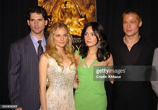 Eric Bana, Diane Kruger, Rose Byrne and Brad Pitt during "Troy" New York Premiere - Inside Arrivals at Zeigfeld Theater in New York City, New York,...