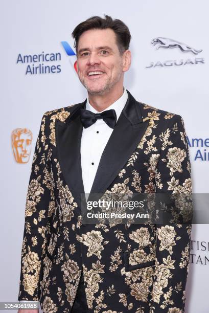 Jim Carrey attends the 2018 British Academy Britannia Awards presented by Jaguar Land Rover and American Airlines at The Beverly Hilton Hotel on...