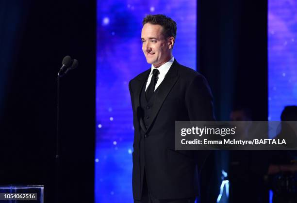 Matthew Macfadyen presents the Britannia Ward for Excellence in Television at the 2018 British Academy Britannia Awards presented by Jaguar Land...