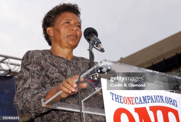 Agnes Nyamayarwo during Bono and DATA Announce THE ONE CAMPAIGN at Independence Hall in Philadelphia, PA, United States.